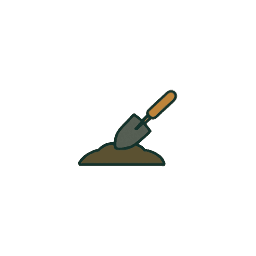 Planting service icon for flowers, shrubs, and trees