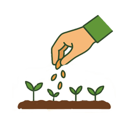 Seeding service icon for bare spots and thicker grass